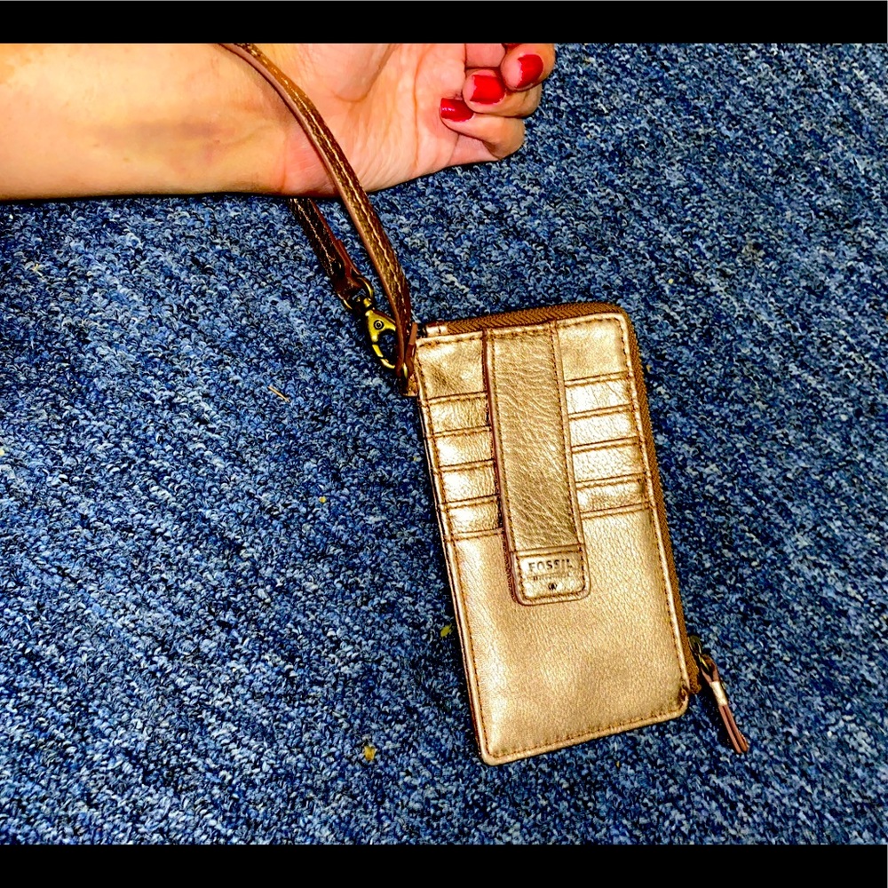 Metallic gold Fossil wallet